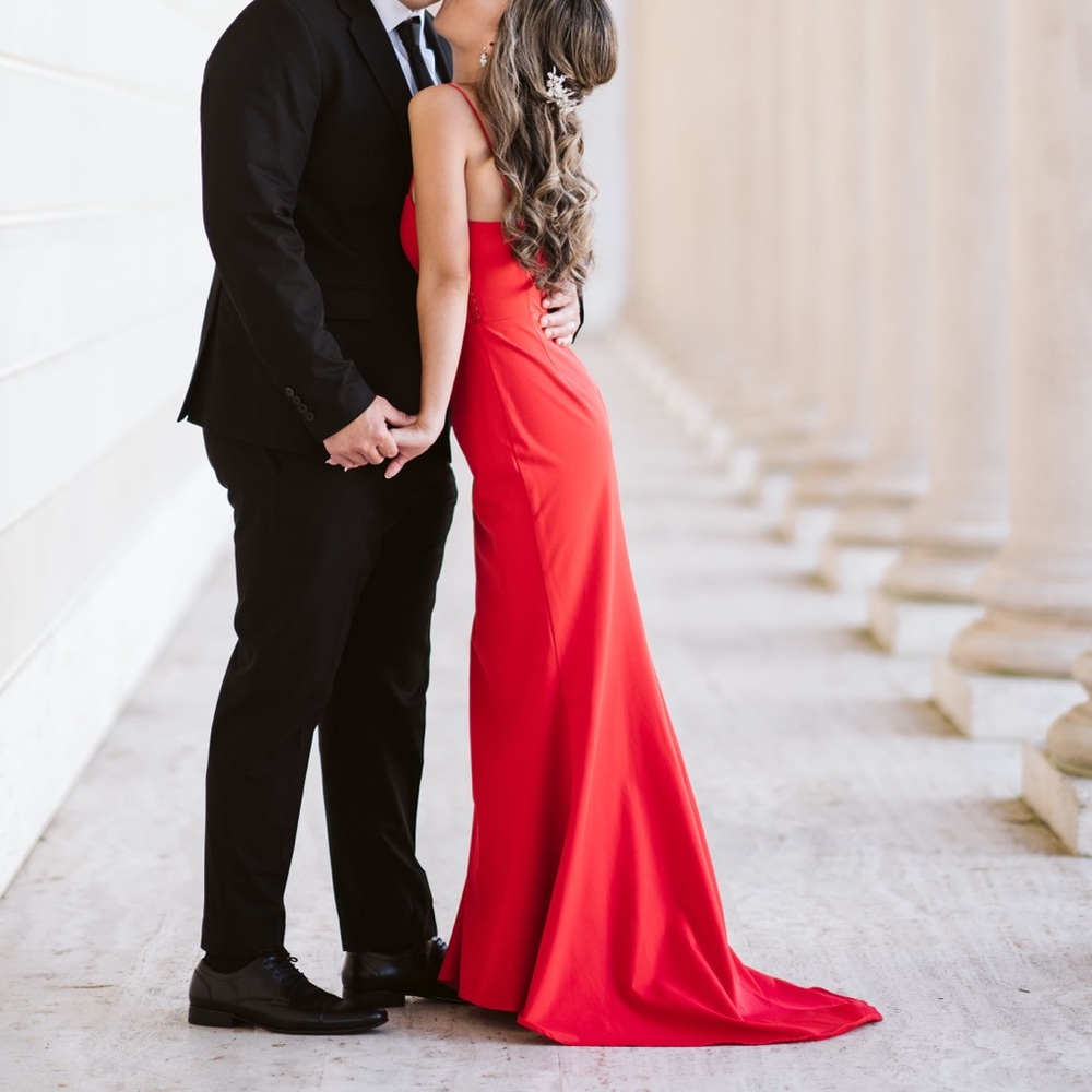 Jarlo Red Dress with fishtail